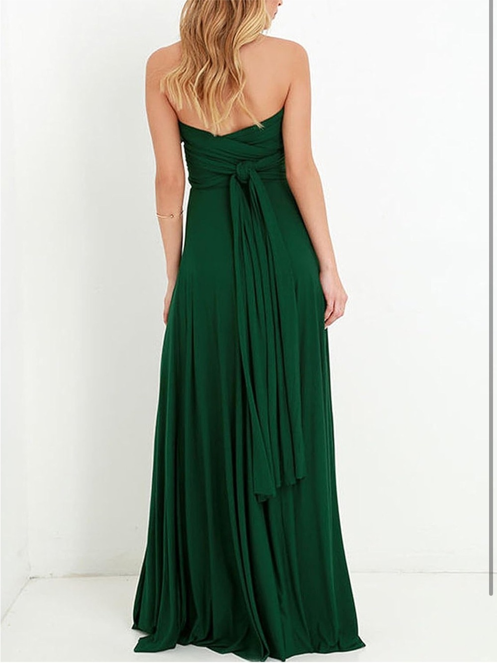 Forest Green Convertible Wrap Maxi Dress - Picture 3 of 7